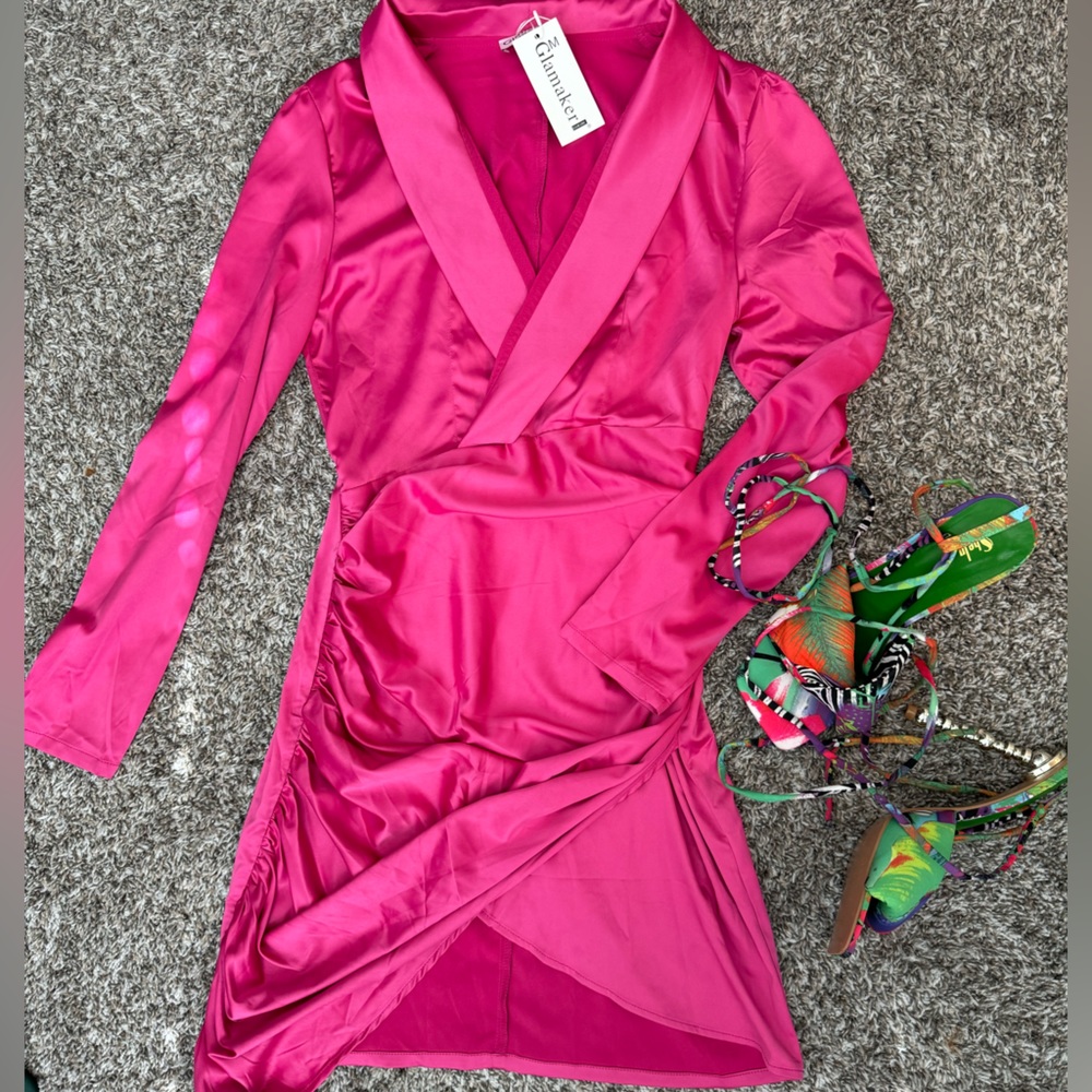 SHEIN Chic Hot pink dress